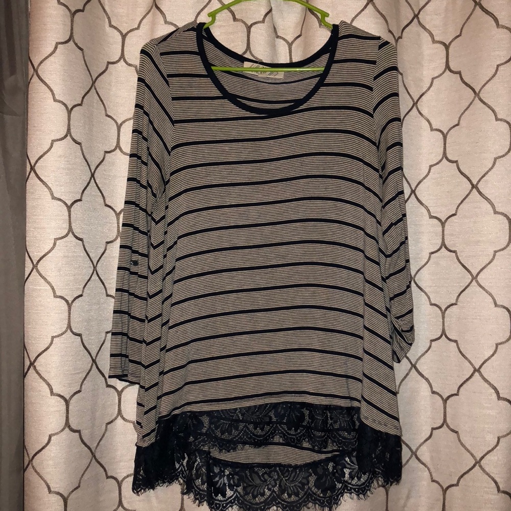 Navy lace top
